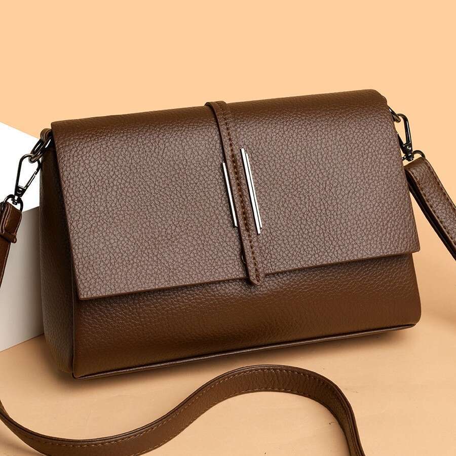 Soft Leather Casual Shoulder Spring Summer New Niche Design Crossbody Large Capacity Fashion Simple Small Square Bag