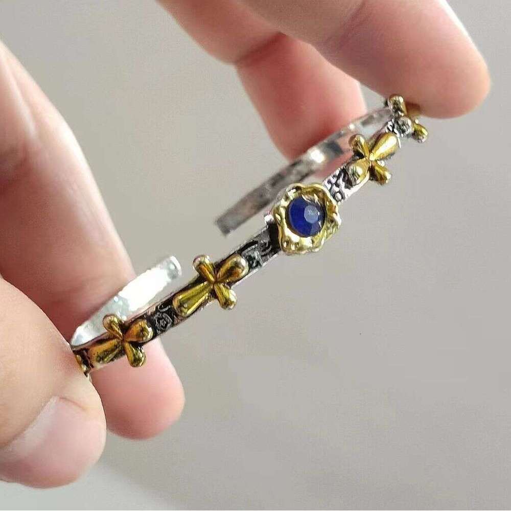 Retro Cross Bracelet 925 Sterling Silver Chain Authentic Cross for Men and Women Hip Hop Personality Adjustable Open Bracelet