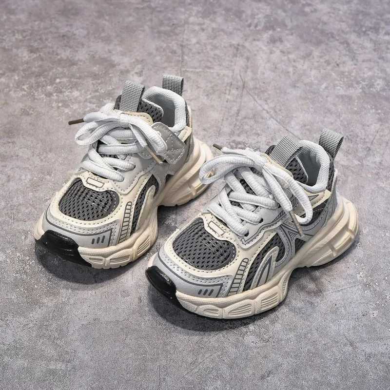 Boys Girls Sports Shoes Thick Soft Sole Children Sneakers Mesh Breathable 2025 New Fashion Kids Running Shoes for Students Trend XJ250812