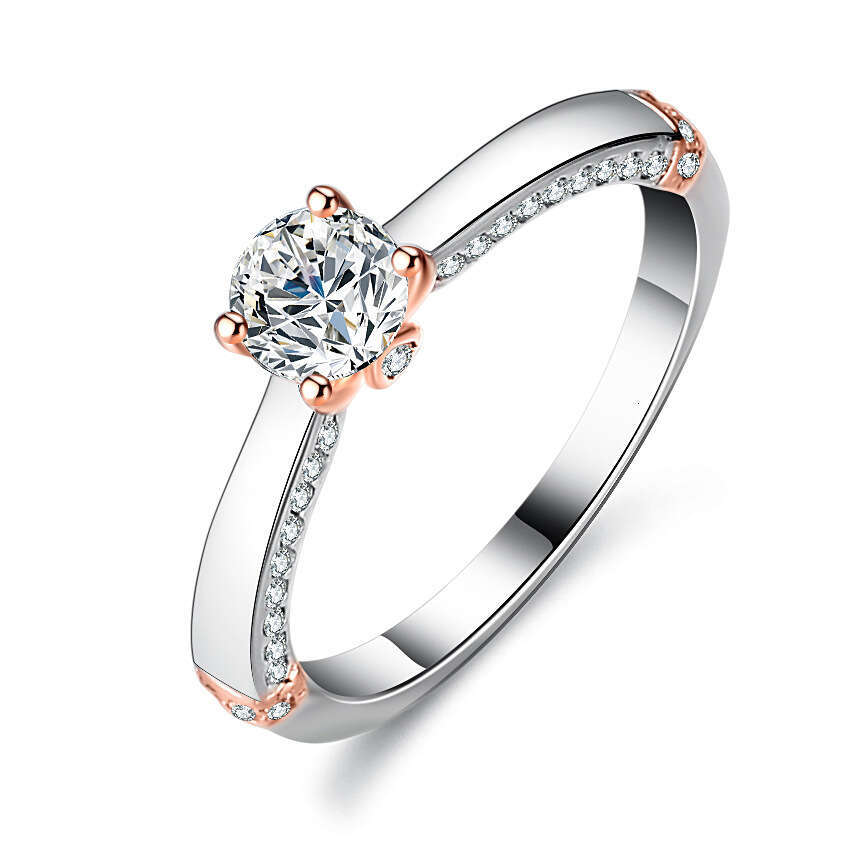 Moissanite R Designer for Women, Silver New Jewelry Ins Style Four-Prong Split Gold Diamond R, TikTok and Live Stream