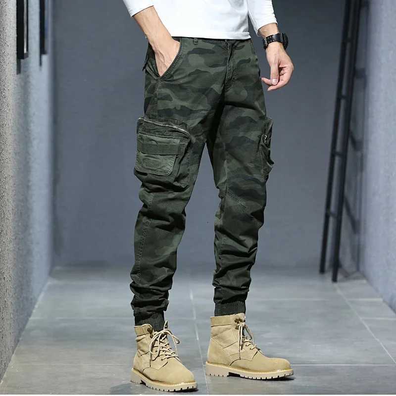 2025 Cargo Joggers Pants Men Casual Hiphop MultiPocket Male Trousers Sweatpants Streetwear Tactical Track Khaki Camouflage Pants X250812