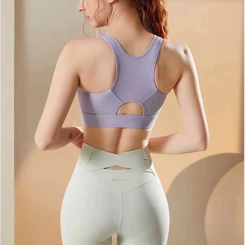 Large Size Womens Sports Fitness Bra Shock-Absorbing Gathered Front Zipper Design No Buckle Needed for Comfortable Fit Z250812