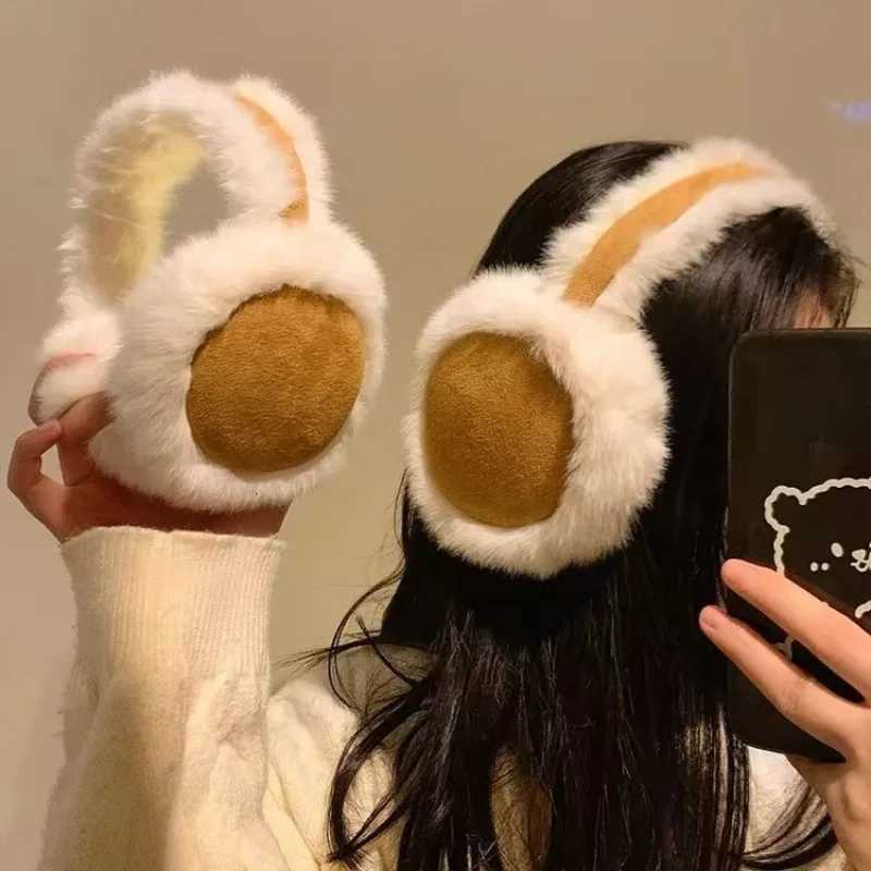 Fashion Plush Ear Muffs Foldable Thick Wool Ear Covers for Women Men Winter Warm Suede Earflaps Outdoor Cold Protection Earmuffs XJ250812