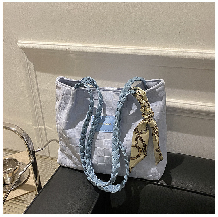 Autumn Winter New Large Capacity Women Casual Stylish Canvas Shoulder Textured Class Commute Tote Bag ddmymarket