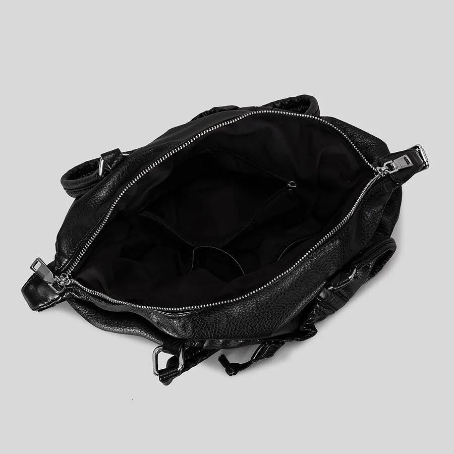 Fashion Ruched Bowling For Women Designer Lady Handbags Soft Pu Leather Shoulder Bags Punk Underarm Bag 2025