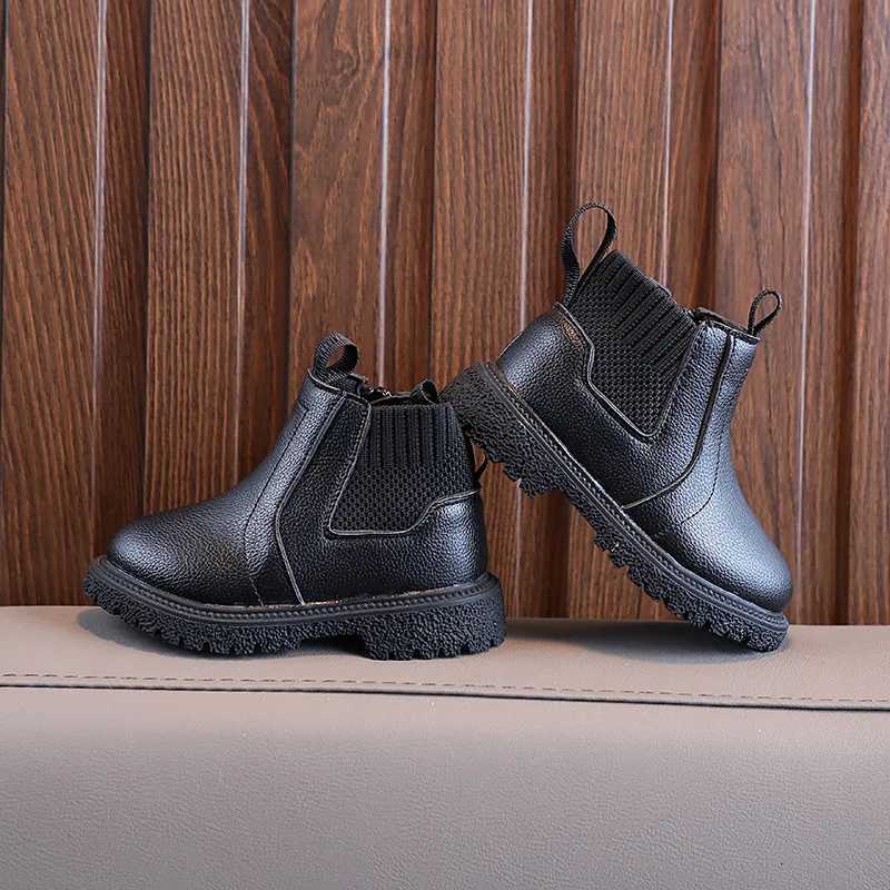 New Leather Boots Autumn Fashion Versatile Kid Shoes Anti-Slip Soft Sole Comfort Girls Shoes Simple Retro Classic Boy Shoes 2025 XJ250812