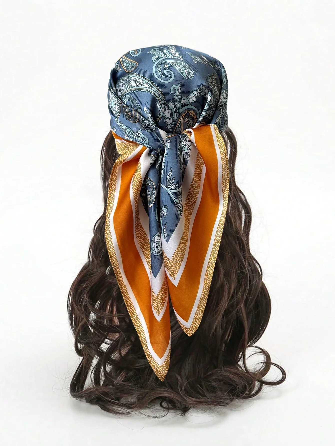 Luxury Print Imitation Silk Square Scarf Women Spring Neck Tie Shawl Wraps Female Hair Hand Wrist Headkerchief Hijab Bandana XJ250812