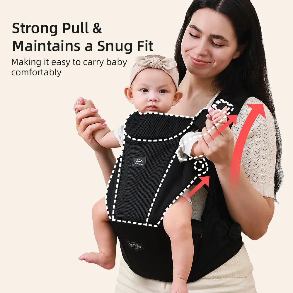 Sunveno Integrated Secure Baby Effortless Comfortable Mesh Breathable 424months HandsFree Ergonomic Black 250725