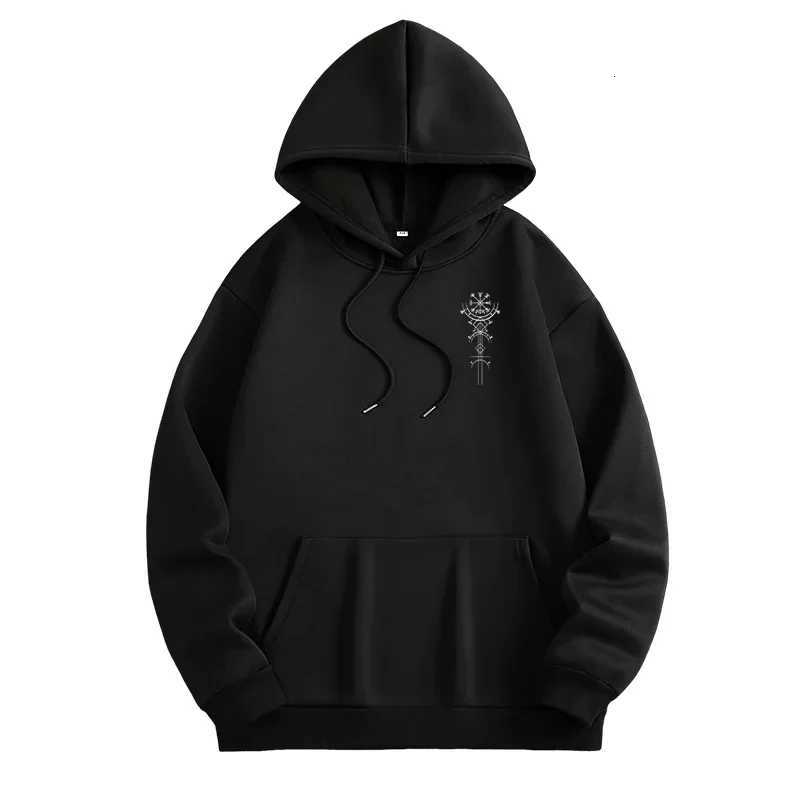 Vintage Viking Print Hoodies for Men Hooded Long Sleeve Pullover Fall Winter Daily Casual Sports Tops Mens CloTHes Y250811