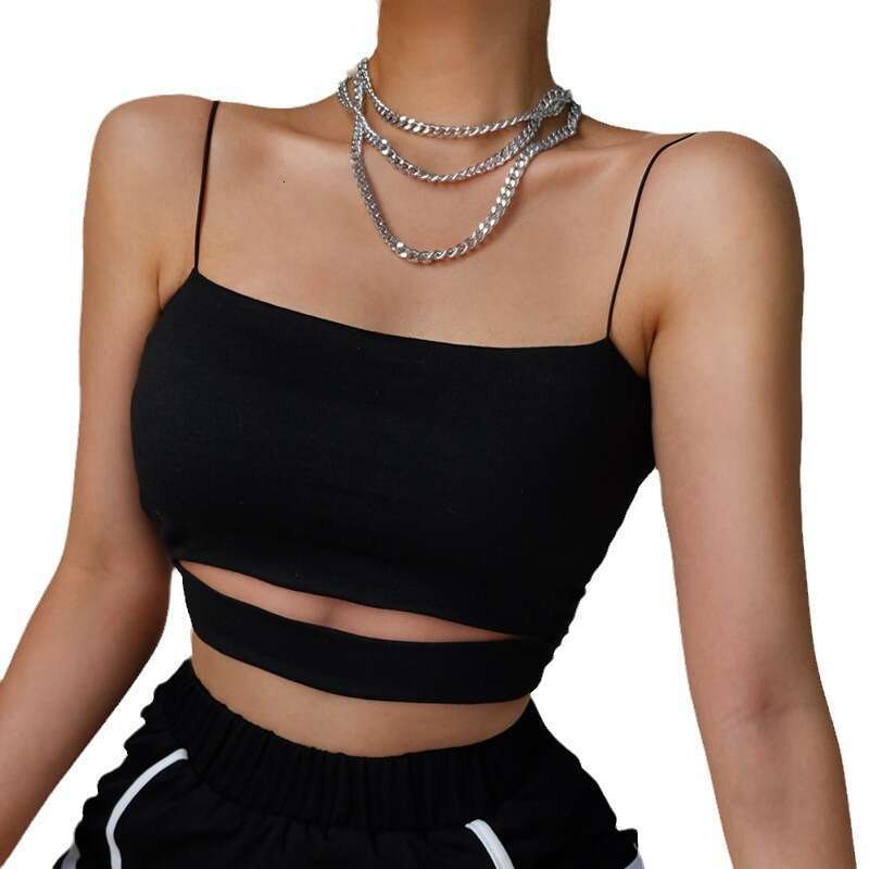 2025 Slim Fit Basic Inner Wear Sexy Hollow Out Strap Fashion Small Vest Top Women's Clothing