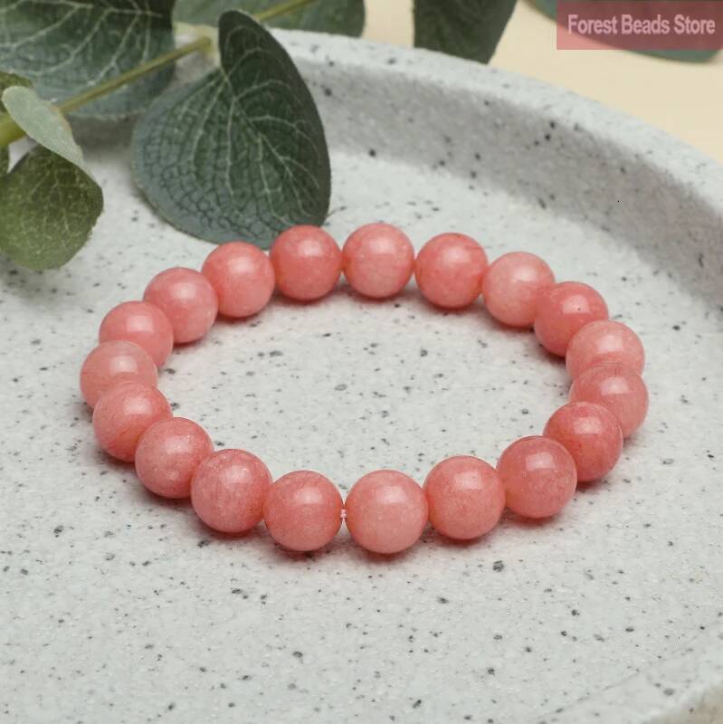 Natural Stone Pink Chalcedony Bracelet Woman for Gift Handmade Gem Semi Precious Gemstone Lucky Chakra Couple 6/8/10/12mm