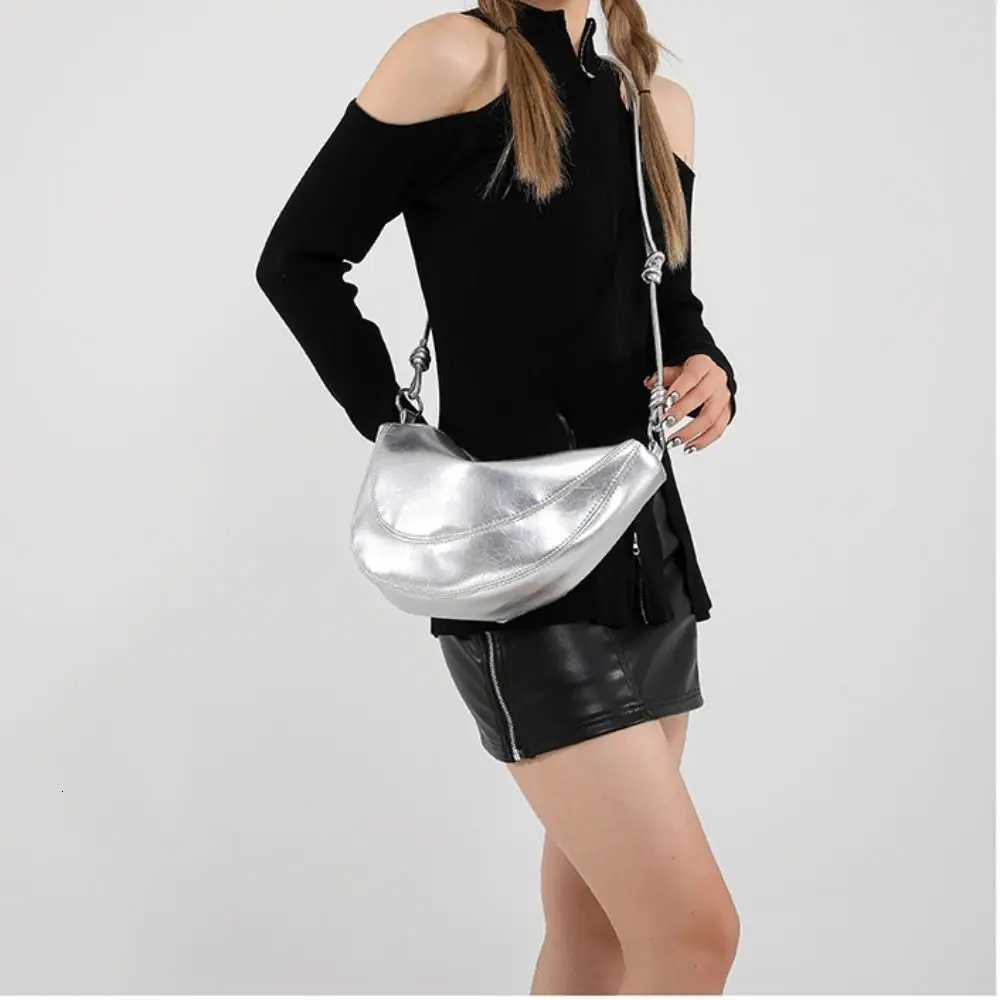 PU Leather Saddle Bag Fashion Design Korean Style Crossbody Bags Solid Color Shoulder Bag Versatile Dumplings Bag s Z250812