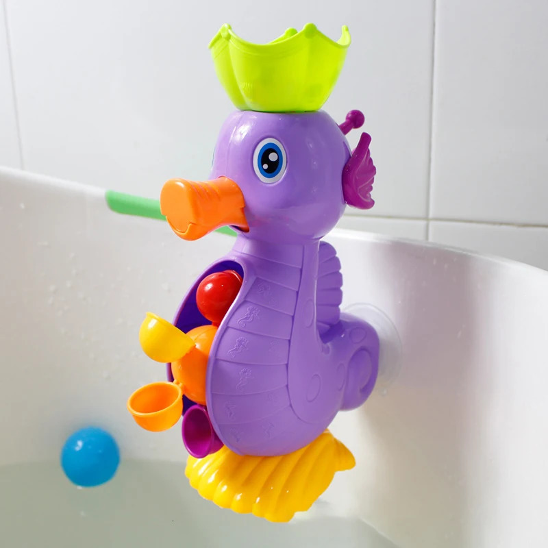 Kids Shower Bath Toys Cute Yellow Duck Waterwheel Toys Baby Faucet Bathing Water Spraying Tool Wheel Type Dabbling Toy 250811