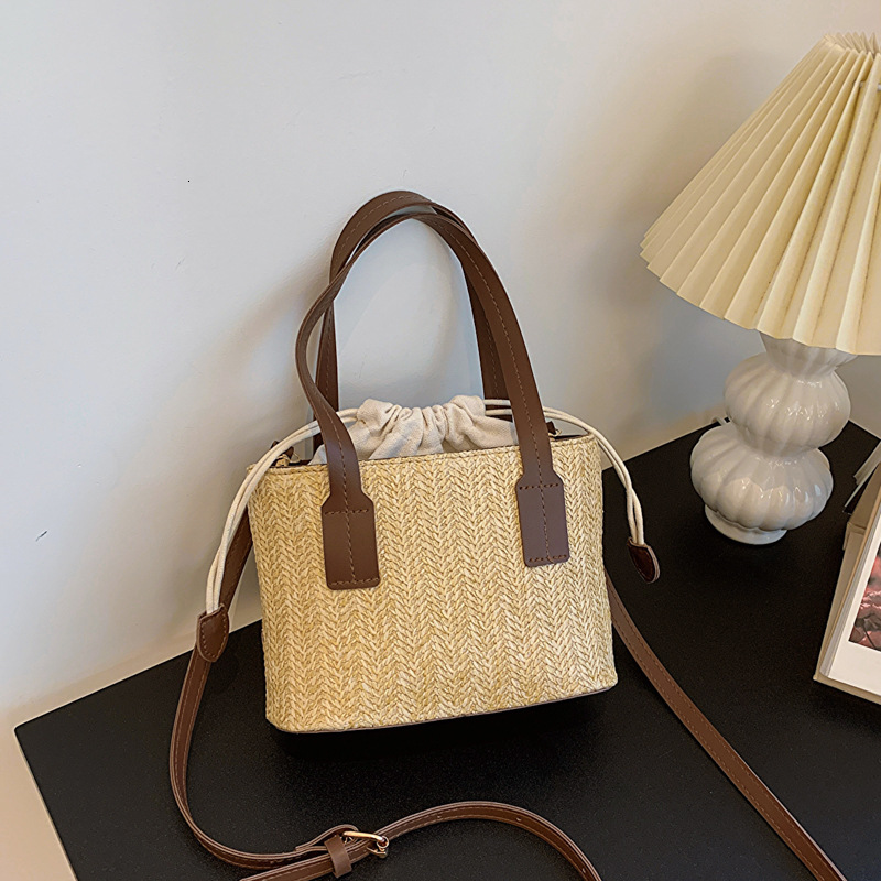 New Trendy Summer Vacation Casual Fashion Straw Woven Handbag Shoulder Crossbody Small Square Bag ddmymarket