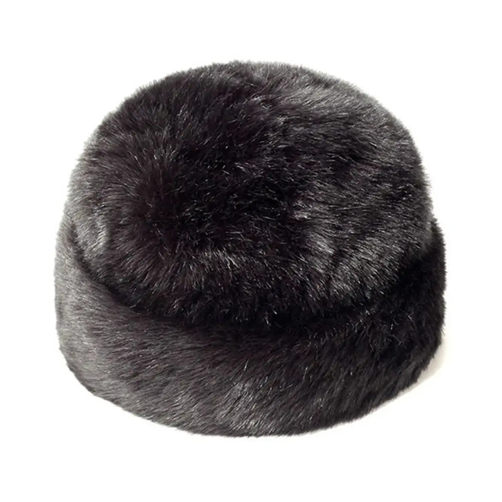 Casual Faux Fur Hat Solid Color Windproof Bucket Hats Ear Warmer Cap Men 250808