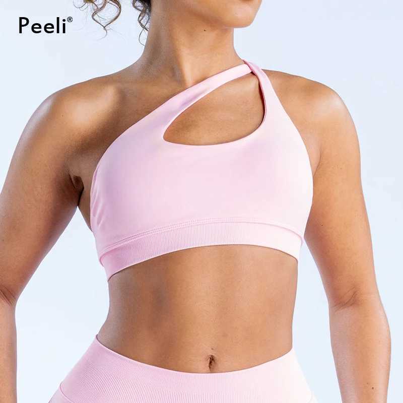 Fitness Sports Bra Women Clothes Padded Bra Backless Gym Crop Top Seamless Workout Bras Fitness Single Strap Tops Z250812