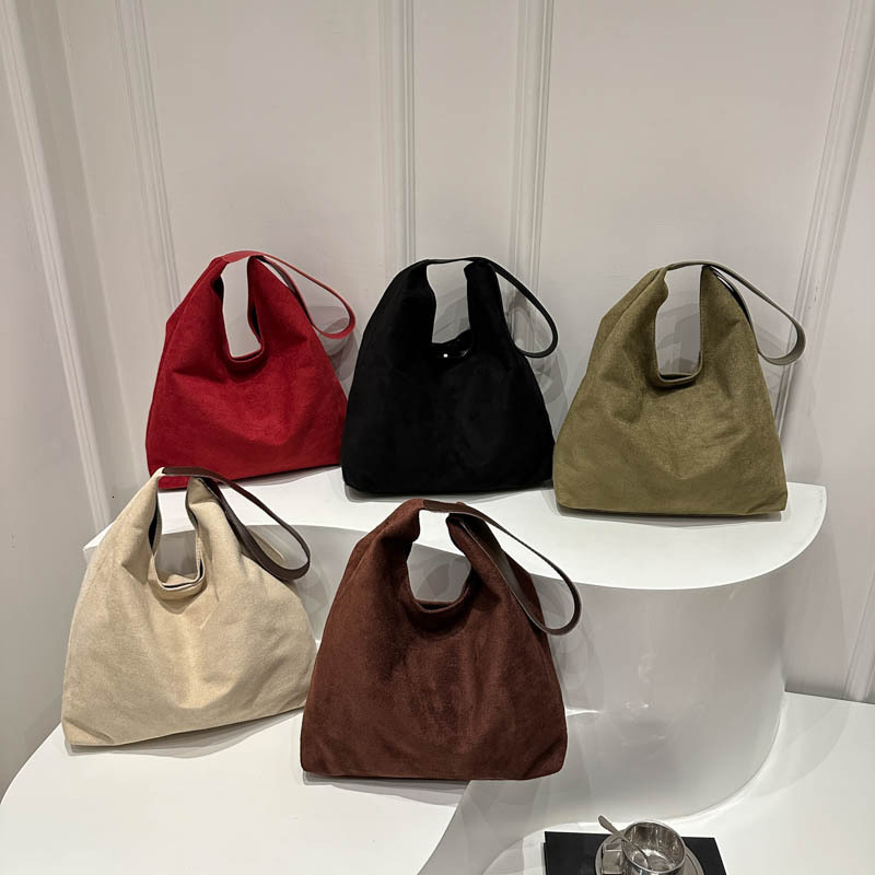 Korean Style Fashionable New Large Capacity Casual Fashion Suede Women s Single Shoulder Tote Bag ddmymarket
