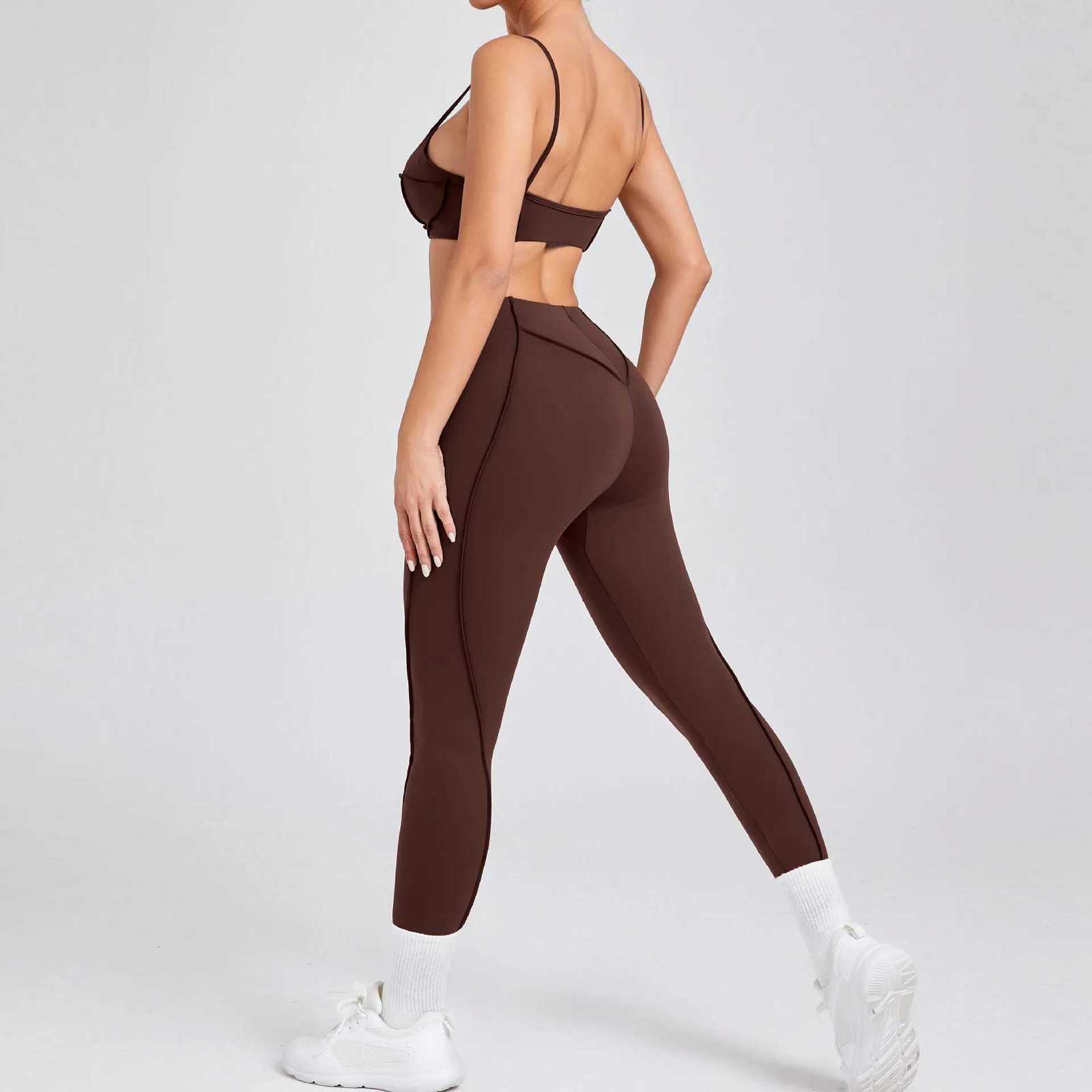 2025 New Set Women Tracksuit Workout Leggings Athletic Suit Gym Push Up Leggings Fitness Bra Sunning Sports Wear Active Wear Z250812