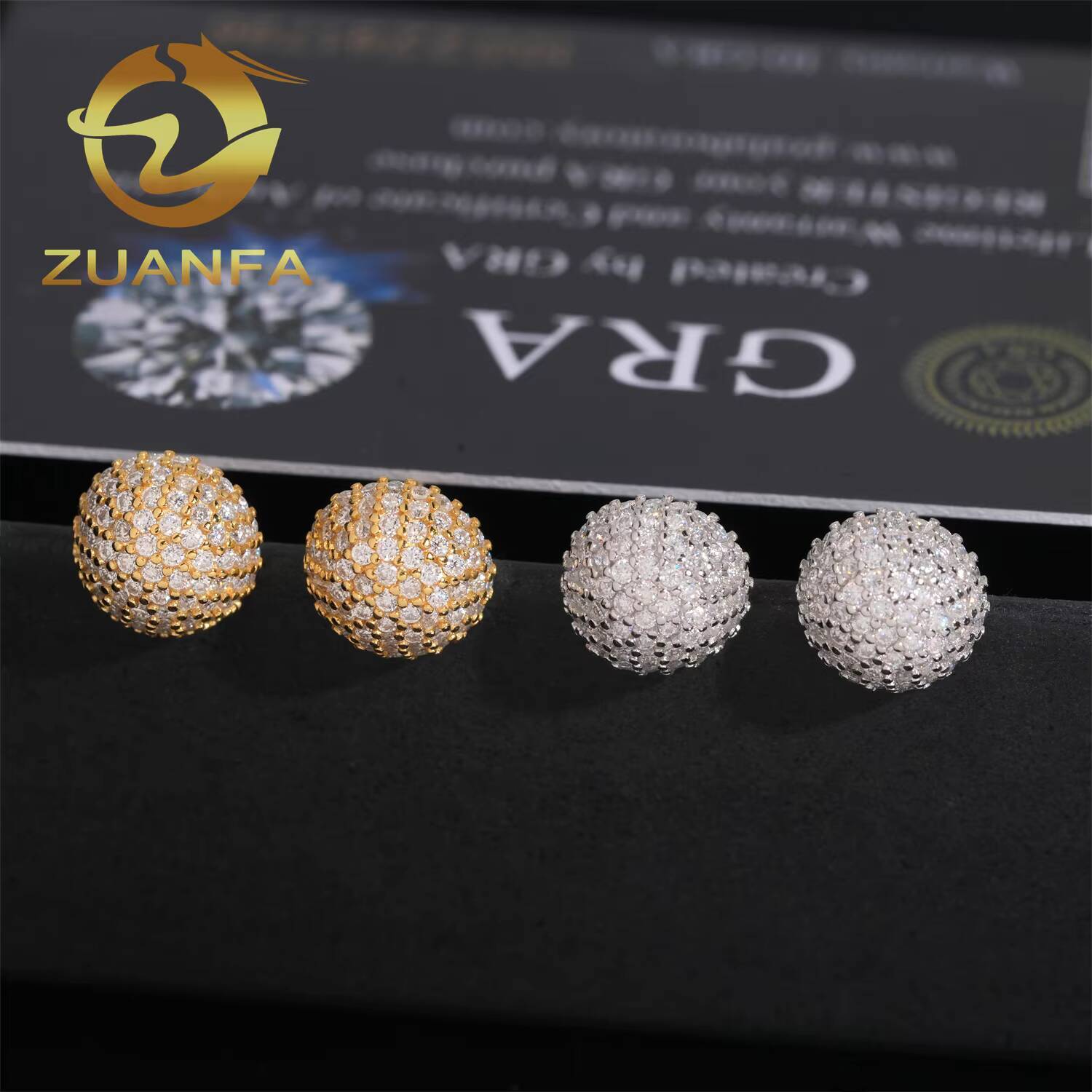 Wholesale VVS Half Ball Moissanite Earrings Screw Back Iced Out Stud Earrings 925 Silver Hip Hop Earrings Pass Diamond Tester
