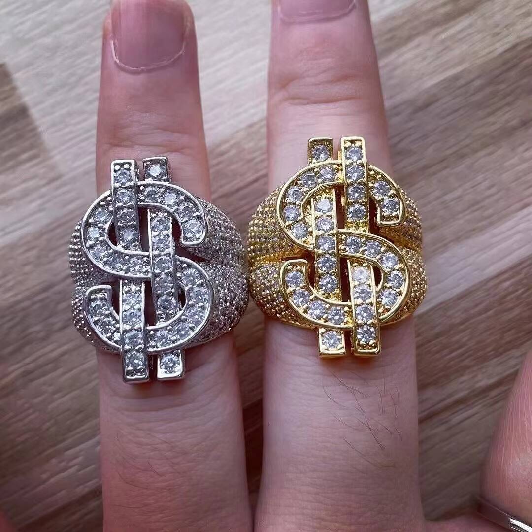 Wholesale Custom Made Jewelry 925 Sterling Silver Moissanite Dollar Design Engagement Men Rings