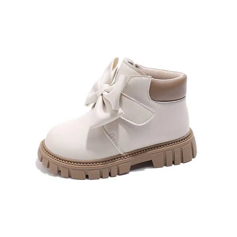 Girls Boots Bow Kids Fashion Buckle Cool Solid Color Toddler Girls Shoes Children Casual Boots Versatile Spring New Simple XJ250812