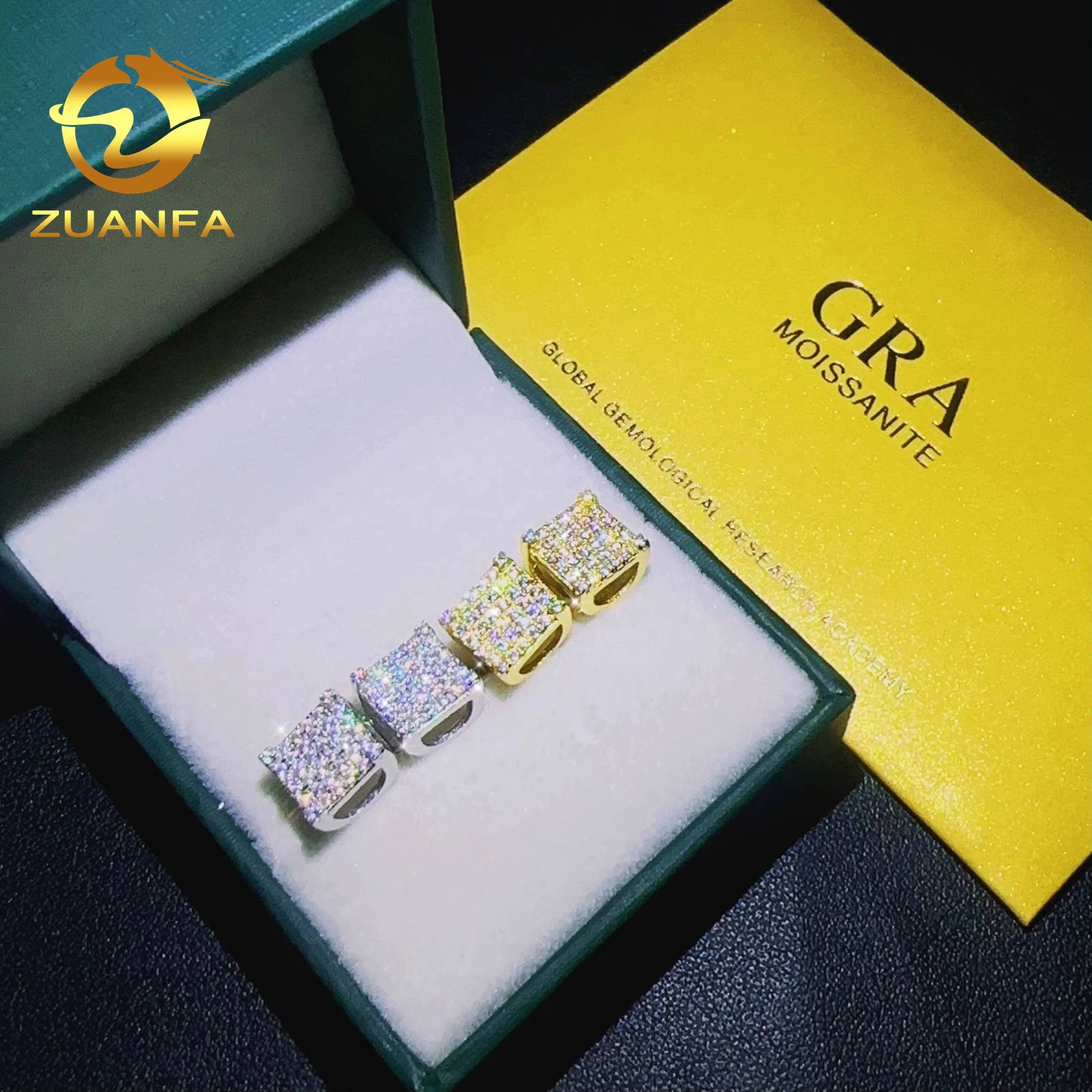 Sterling Silver 925 Hip Hop Earrings Vvs Moissanite Diamond Iced Out Jewelry Stud Earring