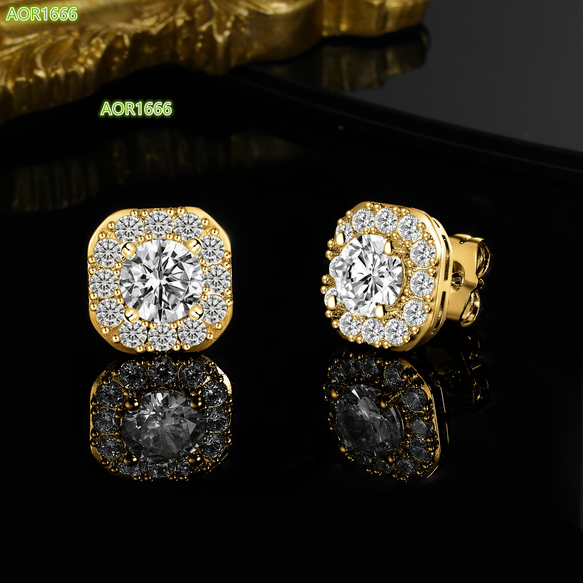 12mm 925 silver diamond earrings; Fashion design trend heavy work handicrafts factory wholesale