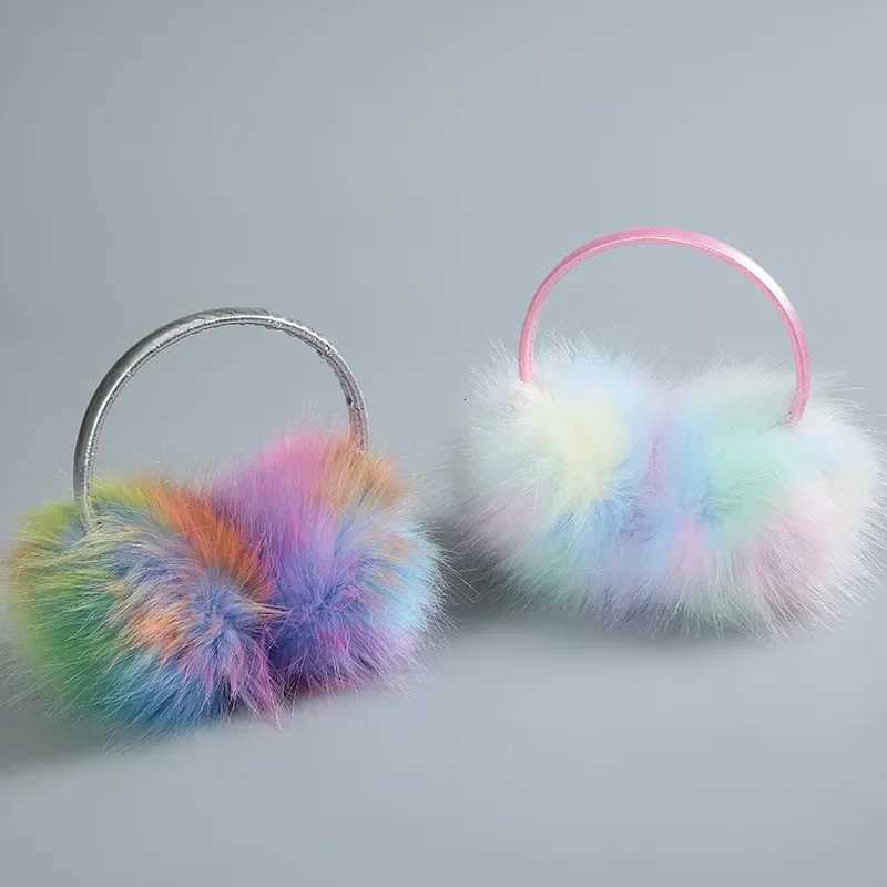 Colorful Warm Winter Earmuffs Fashion Color Cold-proof Imitation Rabbit Fur Top-mounted Fluffy Fairy Earmuffs Ear Muffs XJ250812