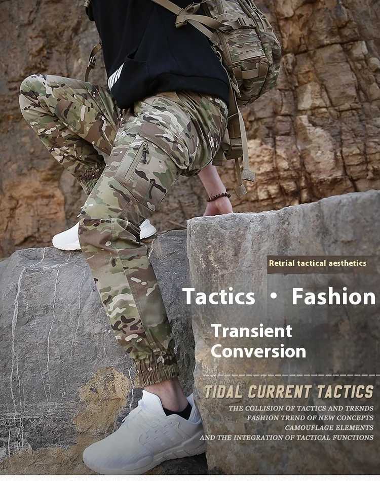 Outdoor Camouflage Pants Casual Small Foot Pants Waterproof Wear-Resistant Trend Nine-Point Pants Slim Work Dress Foot Pants X250812