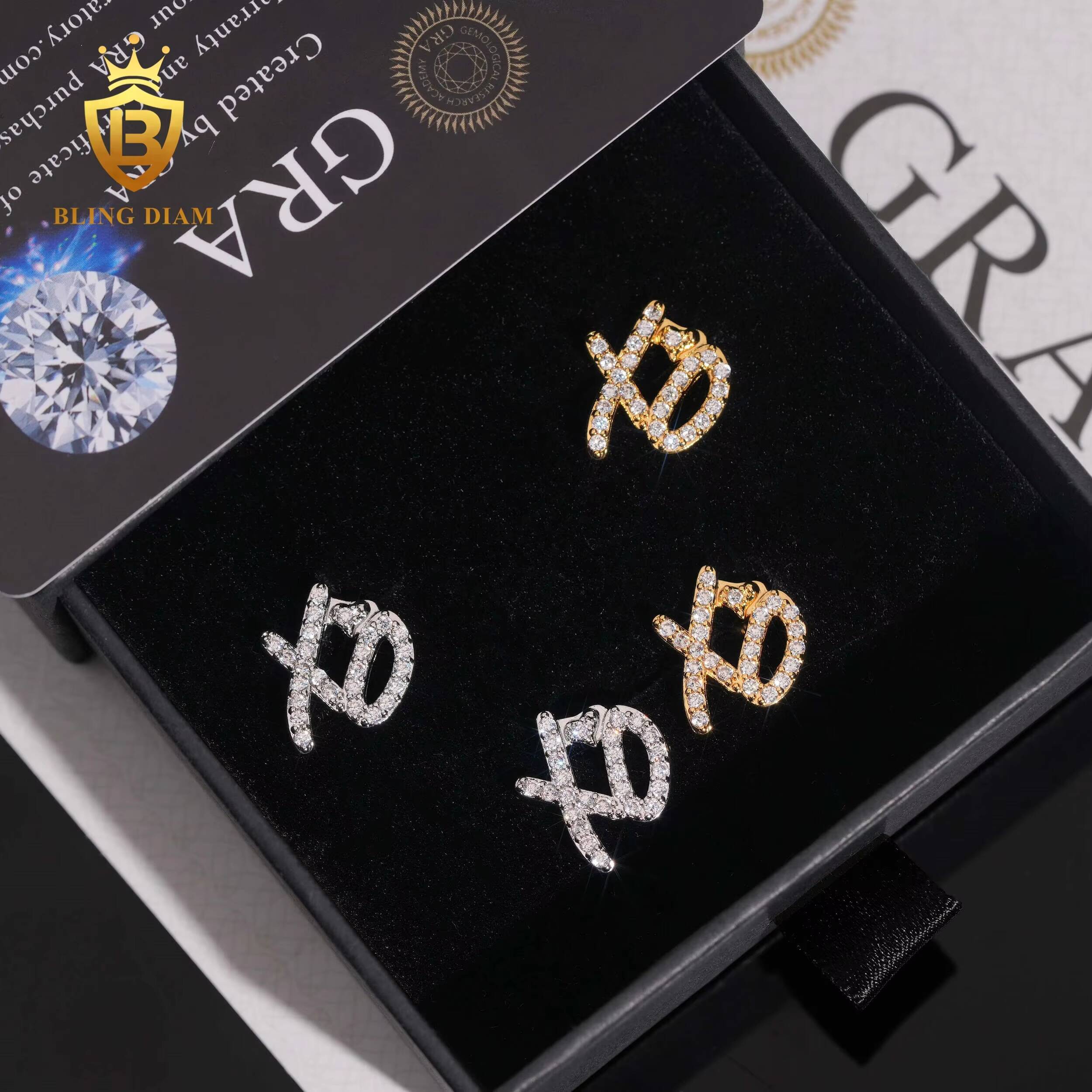 Hip Hop 925 Sterling Silver Earrings Fashion Moissanite Hip Hop Earring VVS Iced Out Moissanite Pass Diamond Test