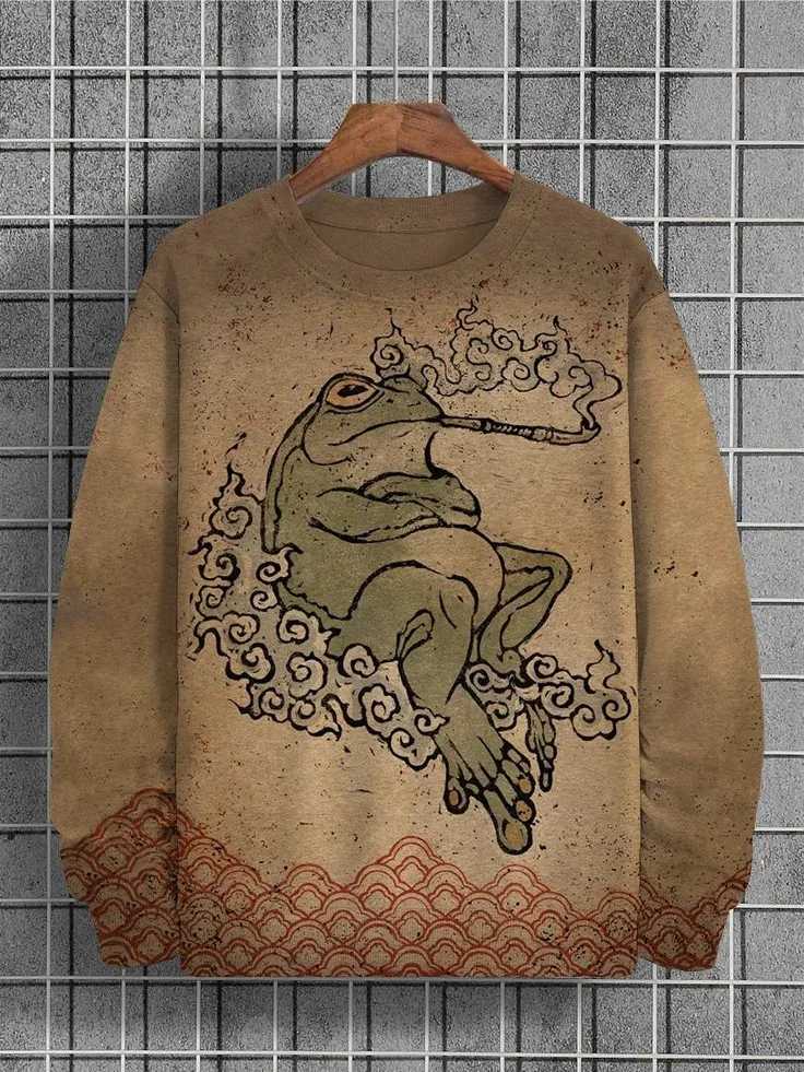 2025 Mens Animal Sweatshirts Long Sleeve Sweatshirt Crew Neck Fashion 3D Printed Japanese Art Prints Casual Sweatshirts Y250811