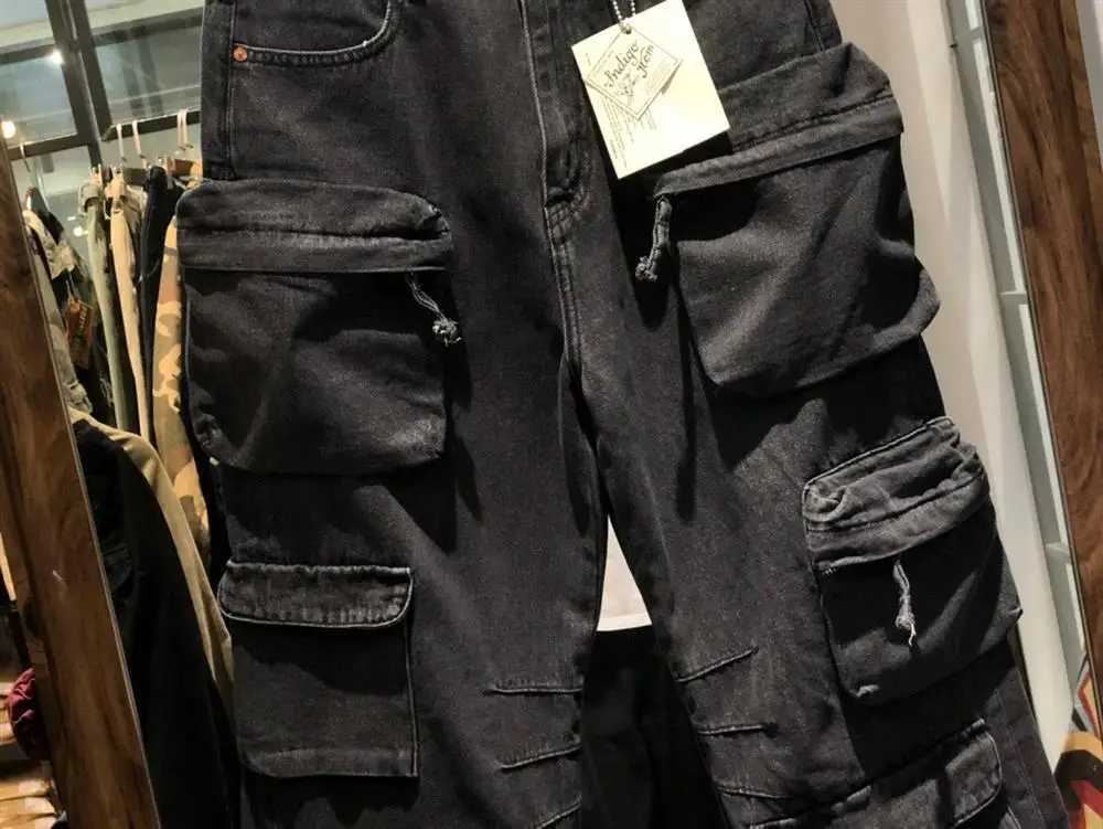 Multi Pockets Heavyweight Cotton Men Pants Retro American Tough Guys Mens Overalls Straight Workwear Cargo Trousers Streetwear X250812