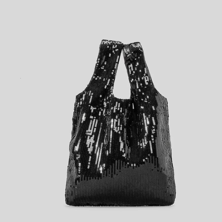 Fashion Sequins Women Handbags Shinny Tote Bling Evening Party Purses Minimalist Vest Design Hand Bags 2024