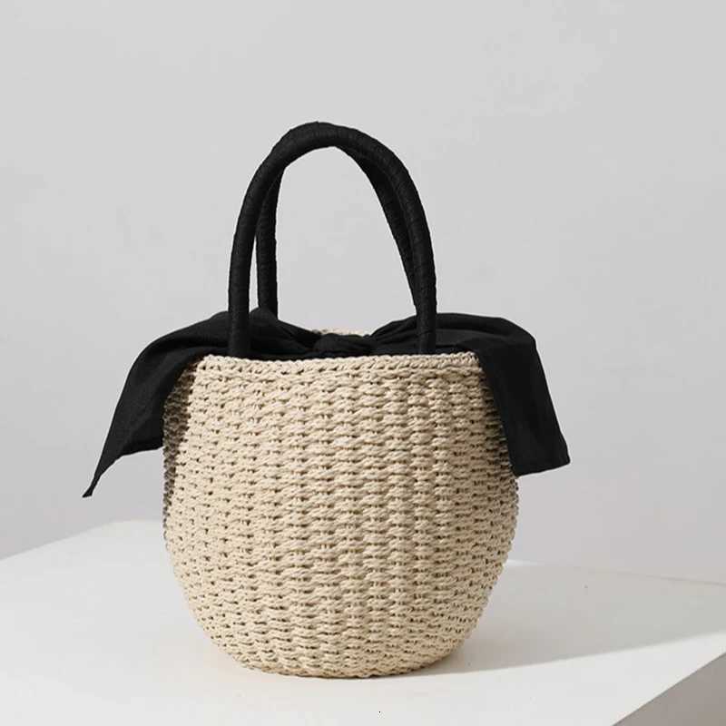 es red lips str woven Japanese fi rattan hand bag cute carto Shoulder Crossbody Beach Bag bucket woven bag fem Y250812