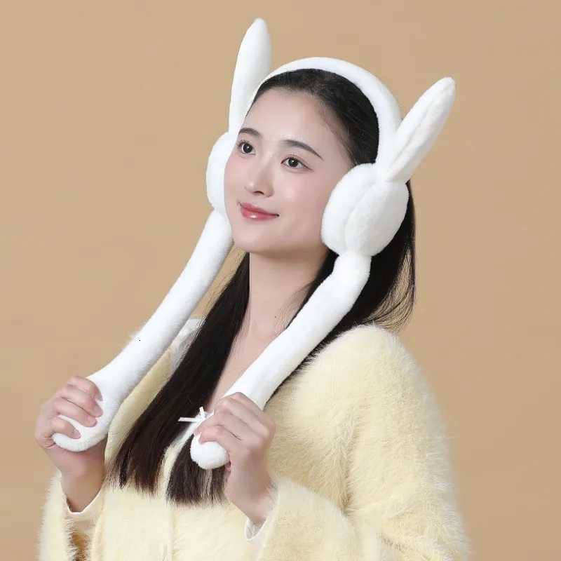 ute and Warm Wireless Ear Muffs for Women Kids Students Plush Earmuffs with Moving Ears Autumn Winter Outdoor Travel Earmuff XJ250812