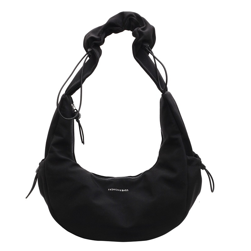 Dumpling for Women, Ruched Lace Bag, Crossbody Casual Versatile Ins Style, Large Capacity College Student Class Shoulder Commuter Bag