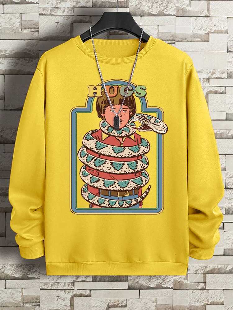 The Intimate Embrace Of Venomous Snakes Hoody Man Creativity Loose Hoodies Vintage O-Neck Sweatshirt Oversized Loose Clothing Y250811