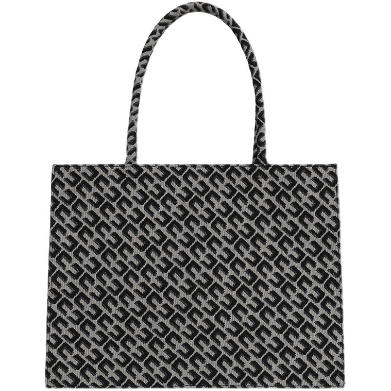 Canvas for Women Niche Jacquard Handbag Underarm Student Large Capacity Shoulder Tote Bag ddmymarket