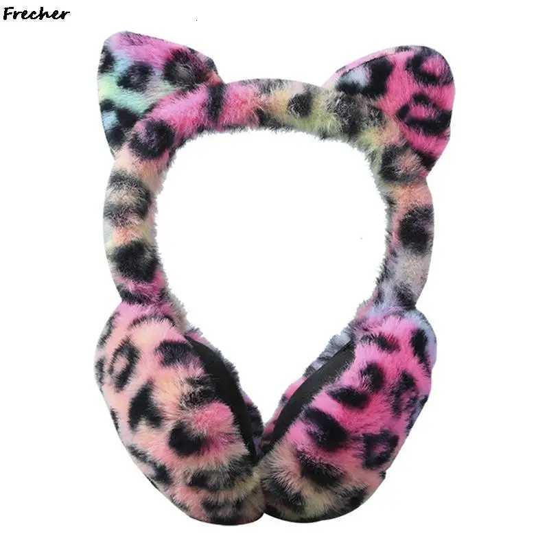 Leopard Cat Autumn Winter Earmuffs Cute Plush Soft Fur Earlap Ear Cover Warm Headphone Skiing Ears Warmer Earmuff Adult Children XJ250812