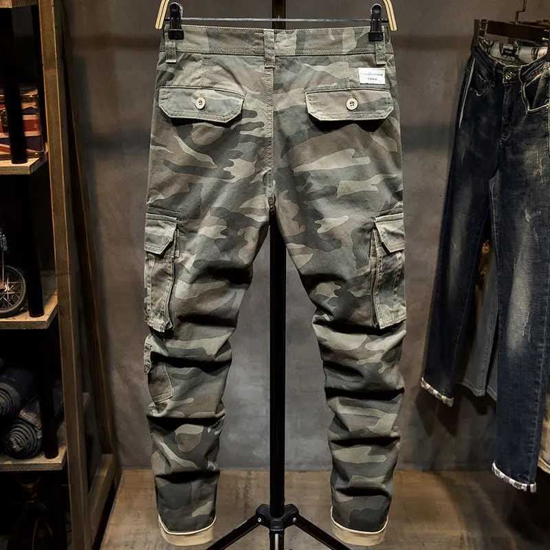 Fashion Harajuku Outdoor Mens Casual Cargo Pants Camouflage Print Multi Pocket Cotton Spring Autumn Loose Trousers Cargo Pants X250812