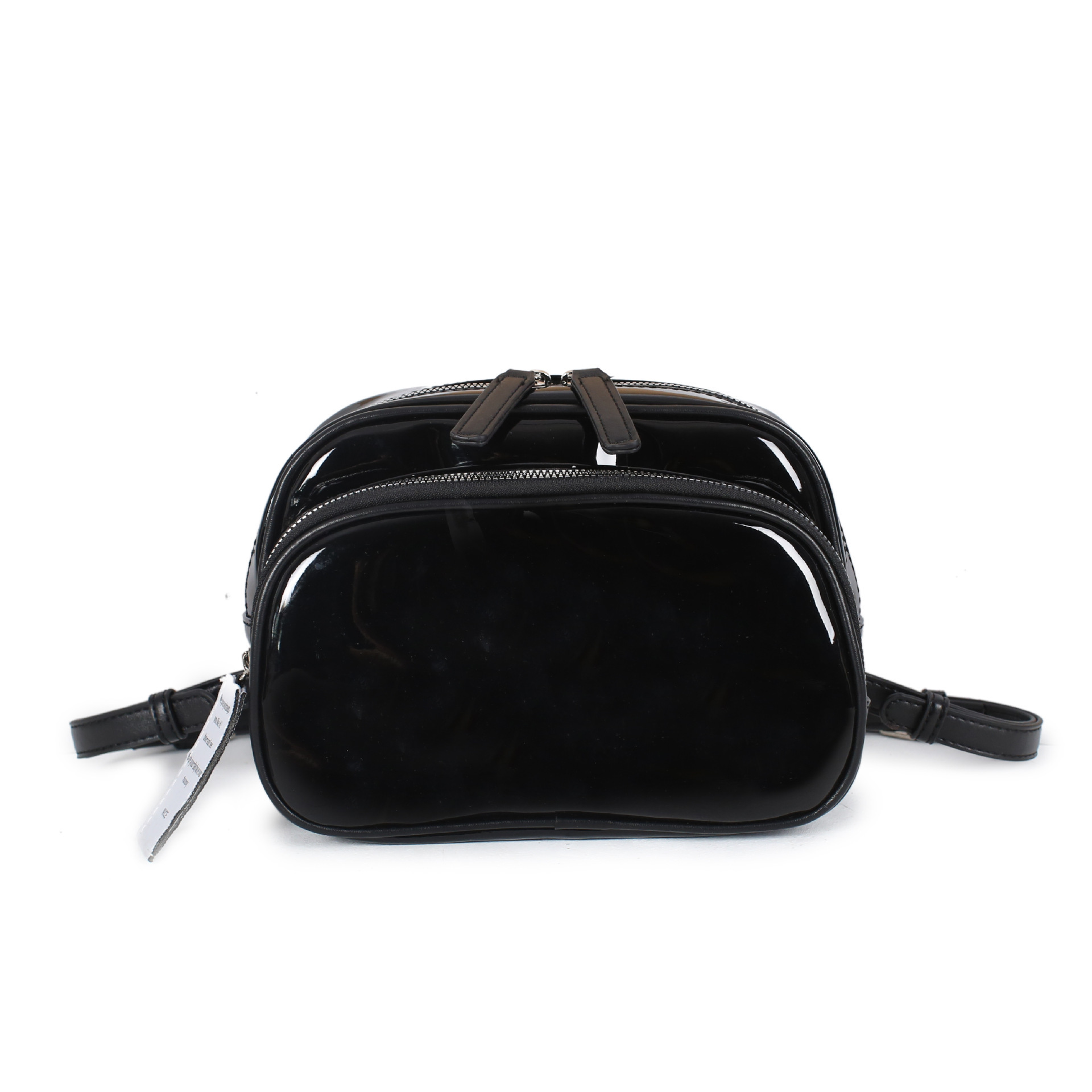 Minimalist PU Leather Women's New Black College Style Student School Bag Casual Versatile Backpack for Women