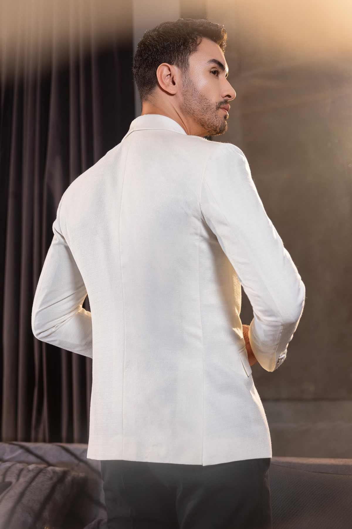 Luxury Crystal Men Suit Shawl Lapel 1 Piece Jacket Wedding Groom Tuxedos Party Business Customized