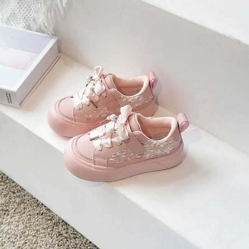 2025 Autumn New Girl Sleek Pink Sneakers All-match Kid Fashion Sequined Board Shoes Womens Shoes XJ250812
