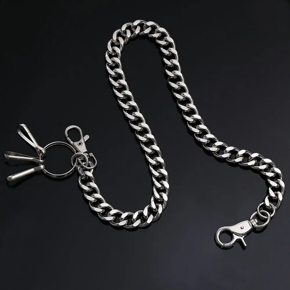 1PC 48cm Long Stainless Steel Metal Pant Jean Keychain Punk Rock Wallet Chain Belt Biker Link Hip Hop Jewelry Thick Chain Decor 250811