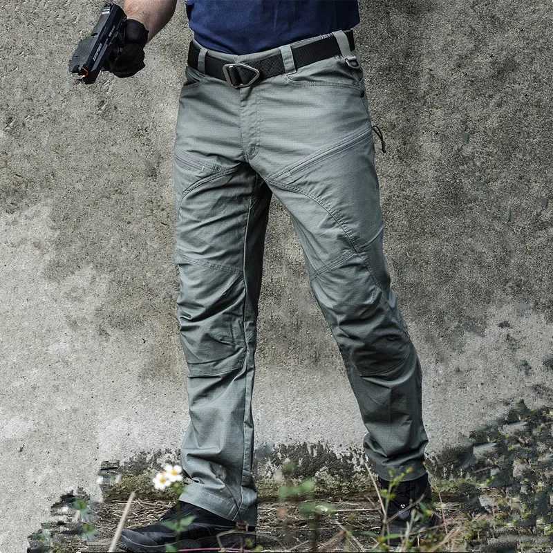Men Pants Tactical Combat Rip-stop Cargo Trousers Multi Pocket Waterproof Casual Work Pants Clothing S-2XL X250812
