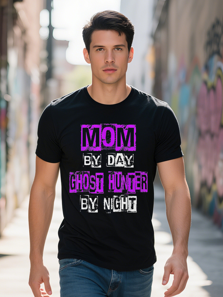 Ghost Hunting Mom Paranormal Spirit Funny Gift Selected Pure Cotton Interesting Design DIY Short Sleeve T-Shirt for Men