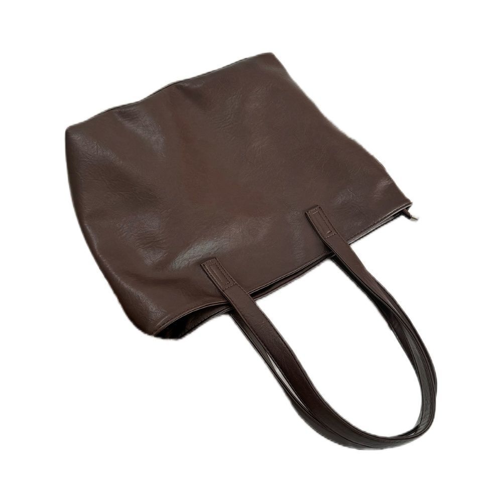 Casual Shoulder Women New Model for Work Class Students Commuting Large Capacity Simple Tote Soft Leather Bag ddmymarket