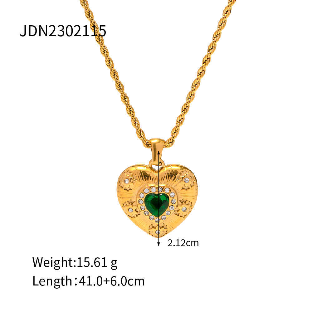 Gold Stainless Zircon Necklace Vintage Heart Designer Pendant Titanium Designer Steel Non-Fad Jewelry Jewelry for Women