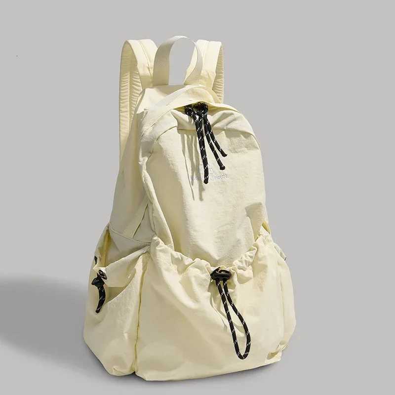 Nylon Solid Color Large Capacity Backpack Soft Versatile Bags Female 2025 High Quality Air Cushion Strap Soft Casual Backpack Y250811