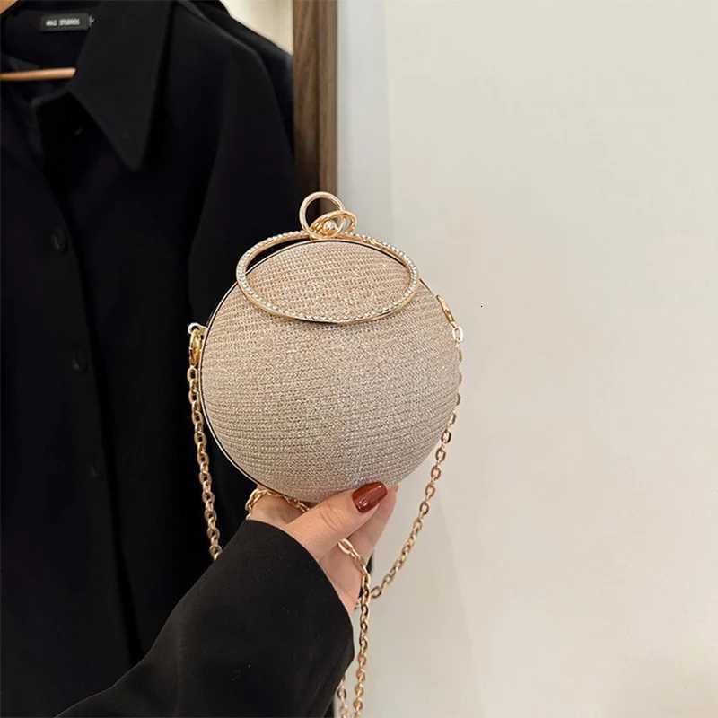 Circular Ring Portable Evening Bags Metal Round Ball Handbags For Lipstick Elegant Clutch Purse Wedding Wallets Z250812